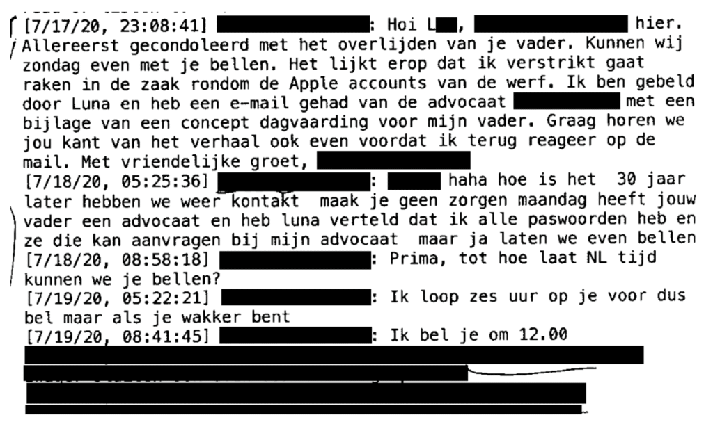 passwords were hacked by Frederik and his son