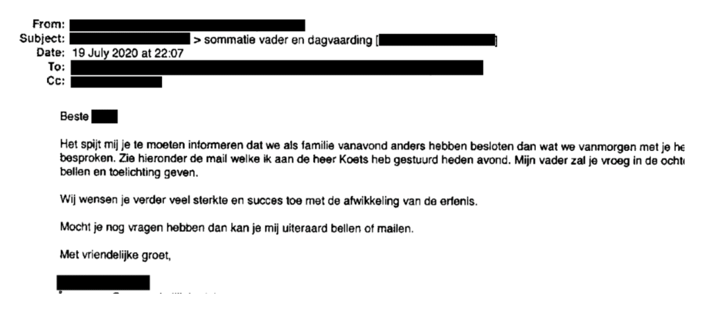 He also e-mailed the lawyer that he would cooperate to restore the passwords his father hacked