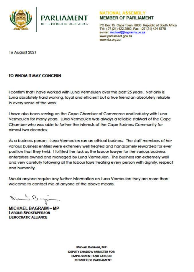 Along with my friend Ivvor Lee, Luna was a business Top Gun on the West Coast and West Cape